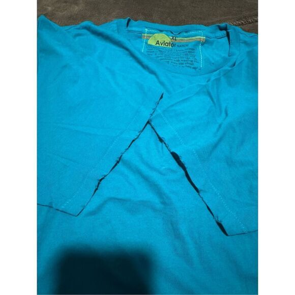 Aviator Nation teal blue logo tee XL - Picture 3 of 6